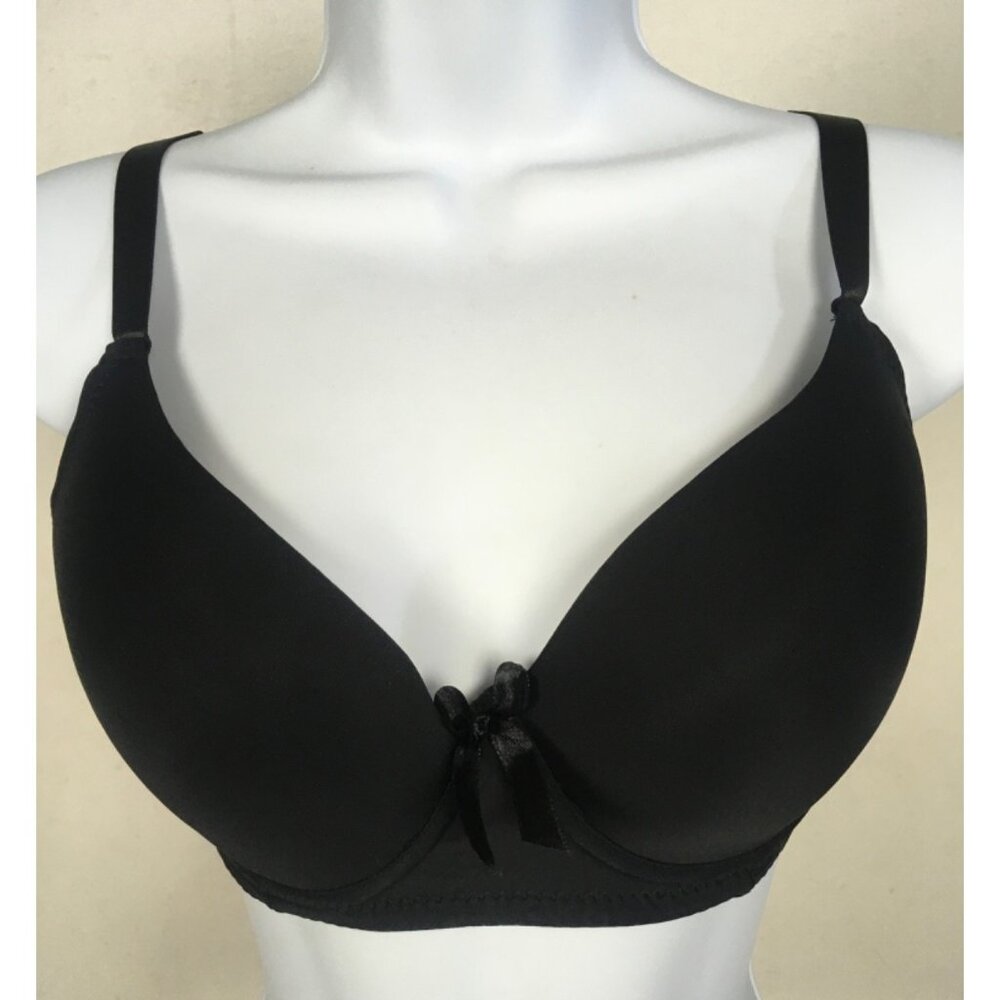 Pink Lover Bra Women Size 36C Black Lined Underwire Back Close Bow